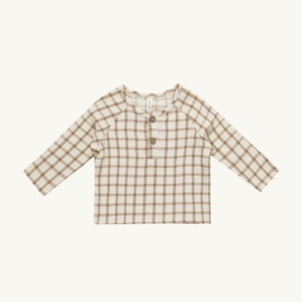 NWT - Quincy Mae Zion shirt cinnamon plaid​​​